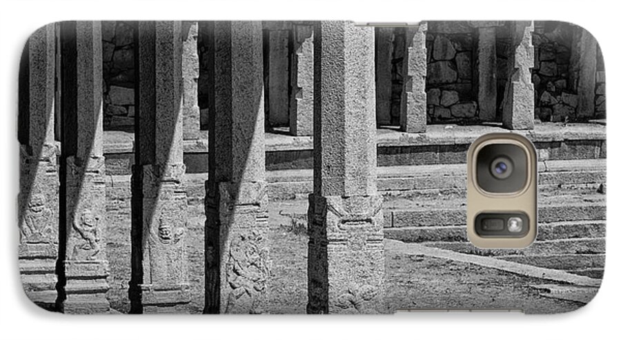 Composition Galaxy S7 Case featuring the photograph Composition of pillars, Hampi, 2017 by Hitendra SINKAR