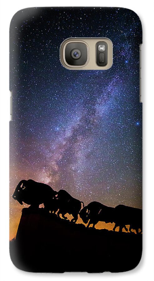 Caprock Canyons State Park Galaxy S7 Case featuring the photograph Cosmic Caprock Bison by Stephen Stookey