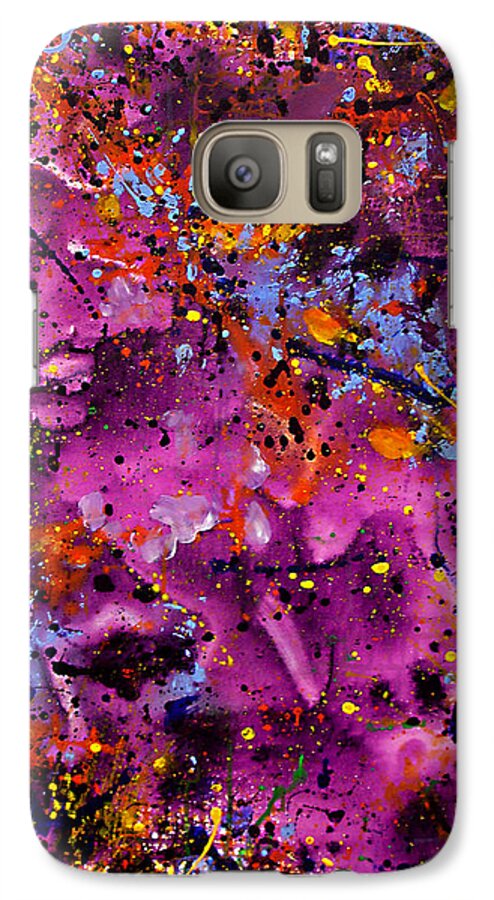 Abstract Galaxy S7 Case featuring the painting Cosmos by Lynda Lehmann