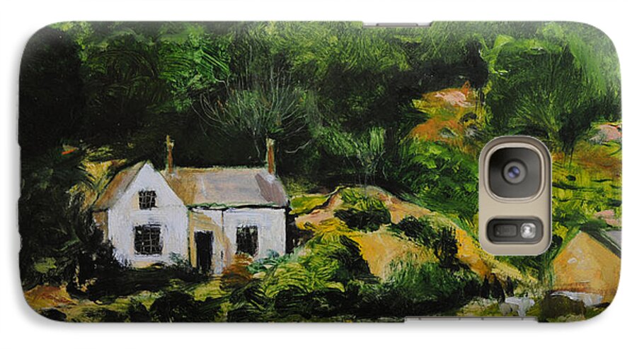 Wales Galaxy S7 Case featuring the painting Cottage in Wales by Harry Robertson