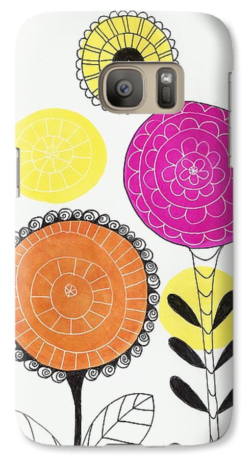Flower Galaxy S7 Case featuring the mixed media Courage by Lisa Noneman