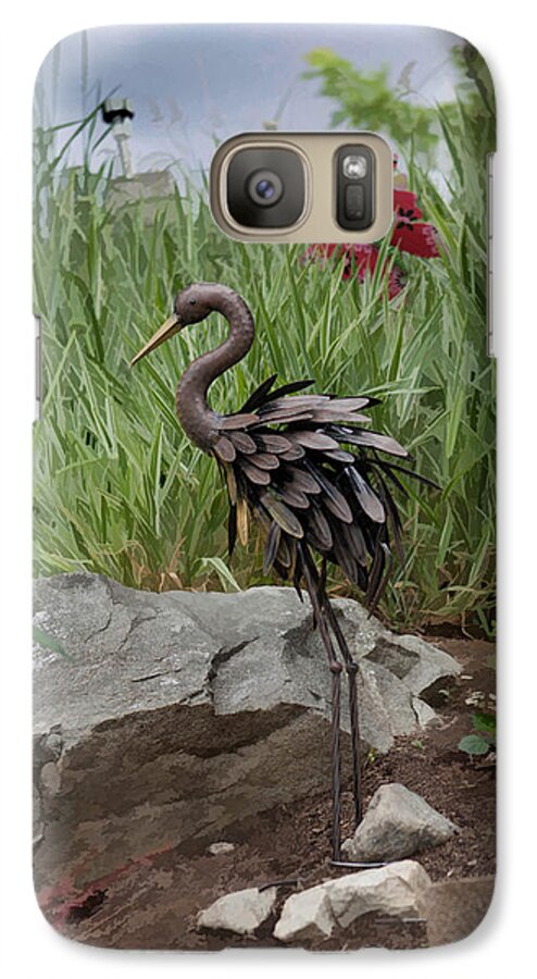 Outside Galaxy S7 Case featuring the photograph Crane by Cherie Duran