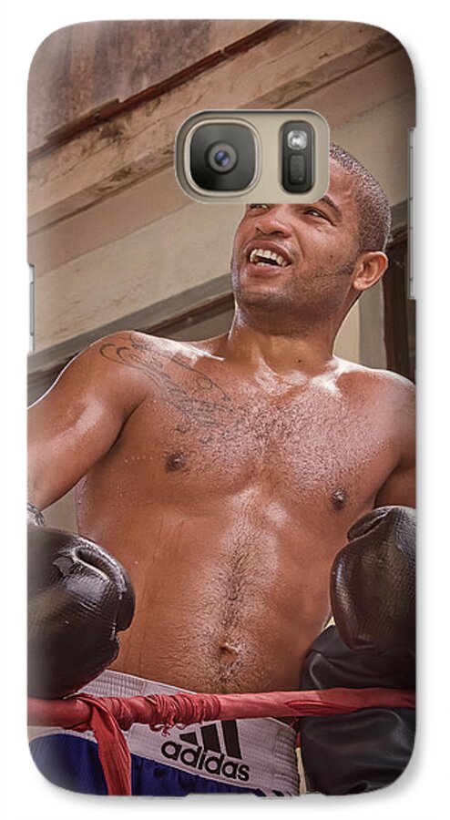 Joan Carroll Galaxy S7 Case featuring the photograph Cuban Boxer Ready for Sparring by Joan Carroll