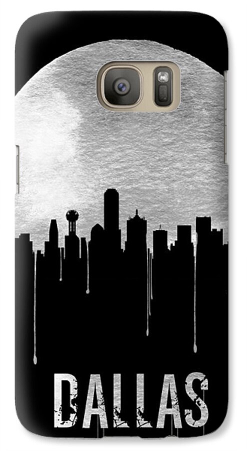 Dallas Galaxy S7 Case featuring the digital art Dallas Skyline Black by Naxart Studio