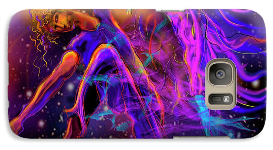 Guitar Galaxy S7 Case featuring the painting Dancing With The Universe by DC Langer