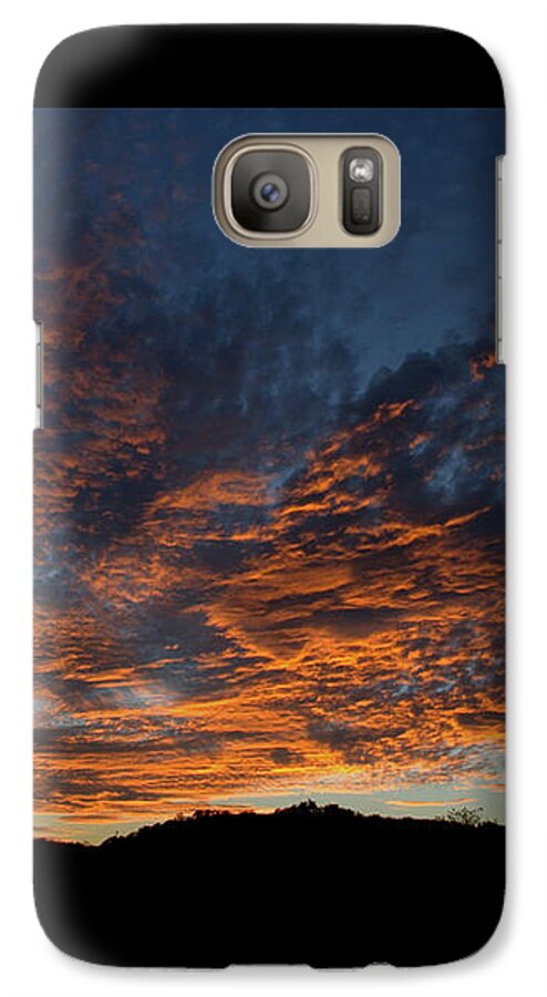 Sunset Galaxy S7 Case featuring the pyrography Day's Glorious Ending by Karen Musick