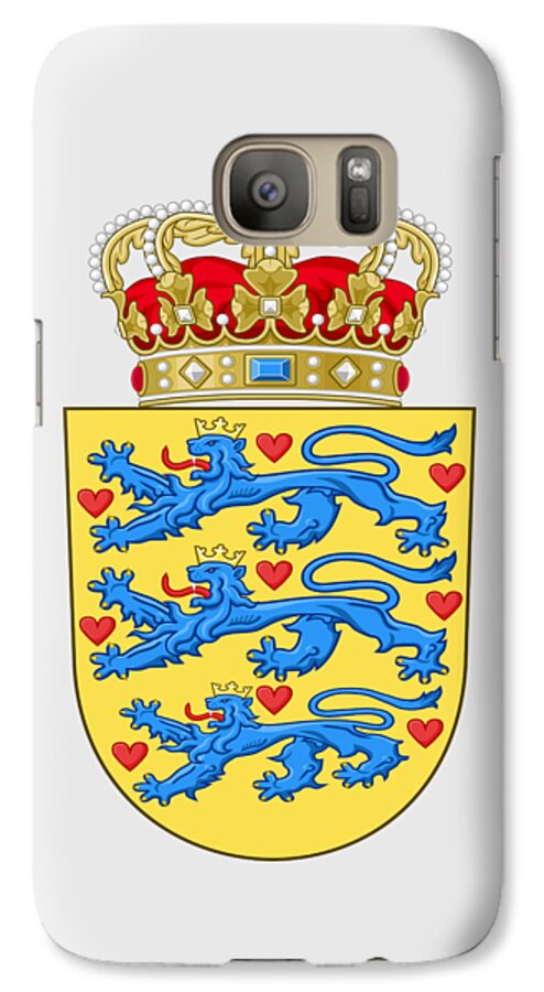 Denmark Galaxy S7 Case featuring the drawing Denmark Coat of Arms by Movie Poster Prints