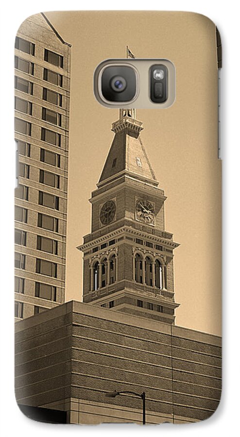 16th Galaxy S7 Case featuring the photograph Denver - Historic D F Clocktower 2 Sepia by Frank Romeo