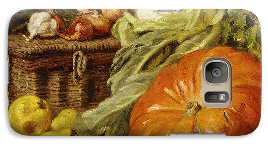 Pumpkin Galaxy S7 Case featuring the painting Detail of A Still Life with a Basket, Pears, Onions, Cauliflowers, Cabbages, Garlic and a Pumpkin by Eugene Claude