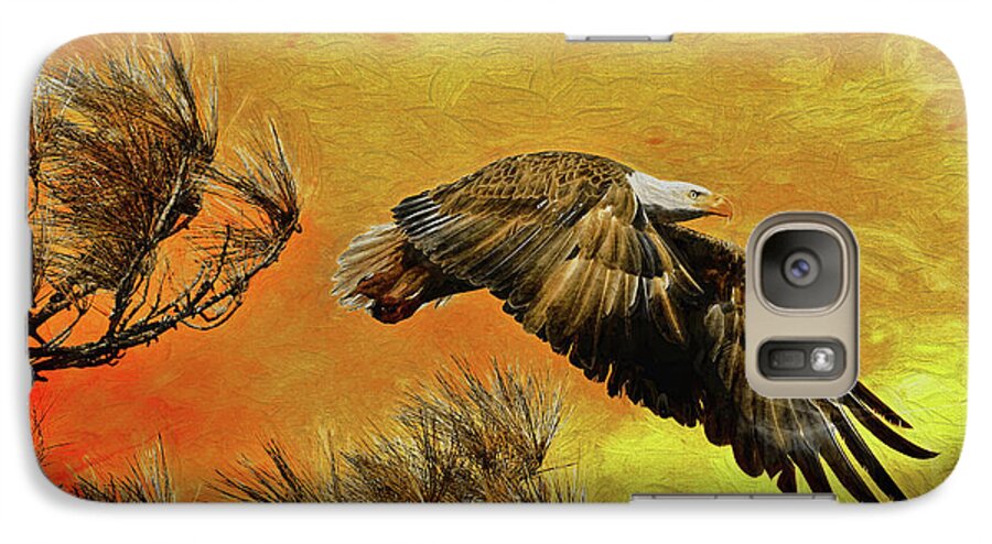  Eagle Galaxy S7 Case featuring the painting Eagle Series Strength by Deborah Benoit