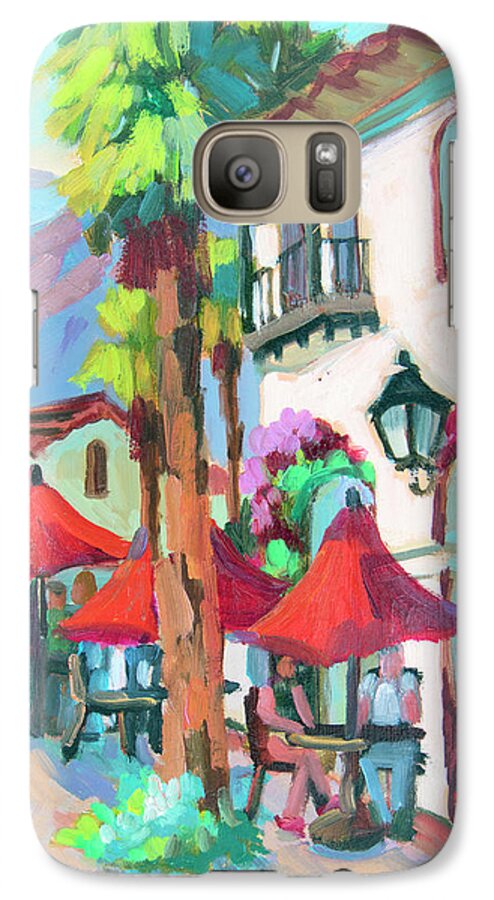 Coachella Valley Galaxy S7 Case featuring the painting Early Morning Coffee in Old Town La Quinta 2 by Diane McClary