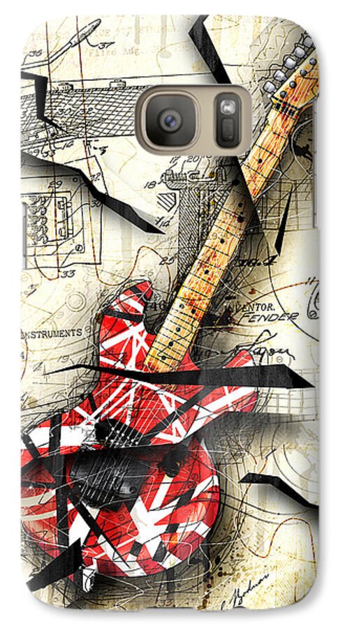 Guitar Galaxy S7 Case featuring the digital art Eddie's Guitar by Gary Bodnar