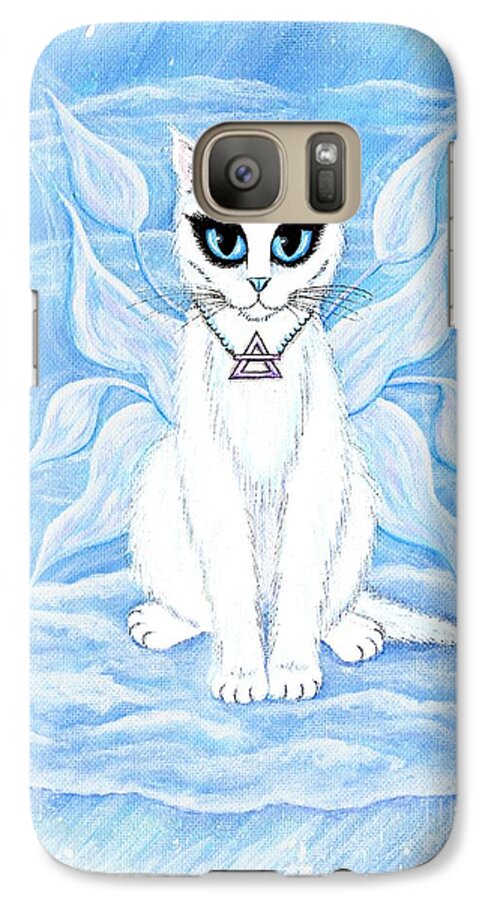 Elemental Galaxy S7 Case featuring the painting Elemental Air Fairy Cat by Carrie Hawks