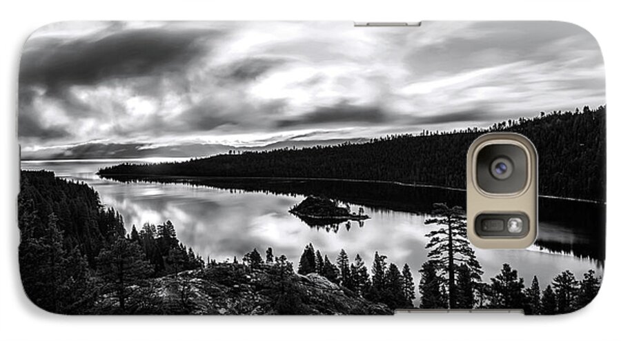Emerald Bay Galaxy S7 Case featuring the photograph Emerald Bay Black and White by Brad Scott
