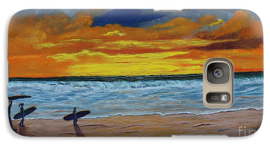 Sunset Galaxy S7 Case featuring the painting End of Day by Myrna Walsh