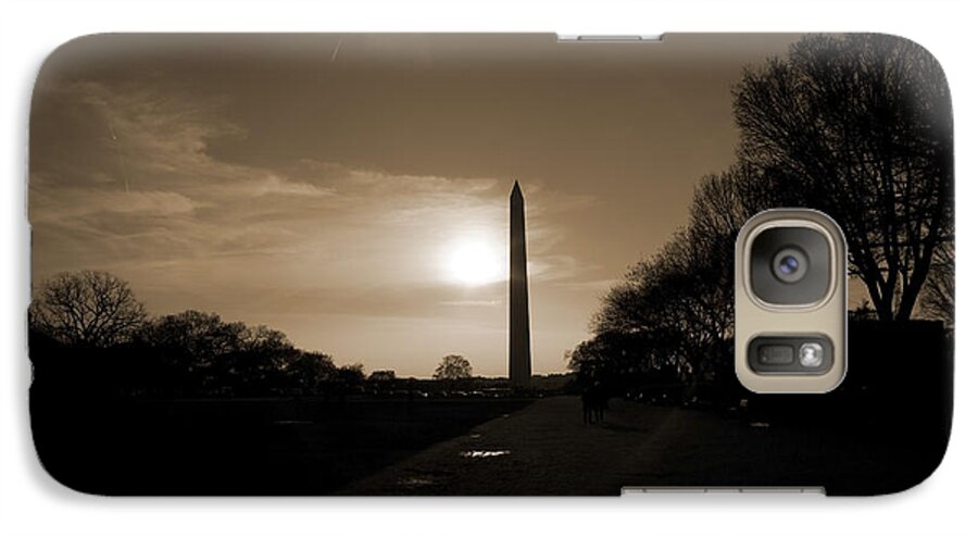 Washington Galaxy S7 Case featuring the photograph Evening Washington Monument Silhouette by Betsy Knapp