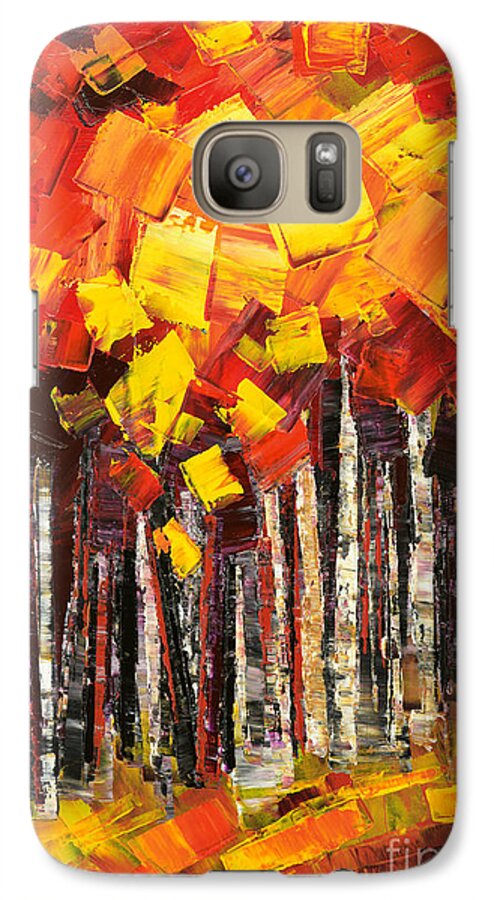 Abstract Galaxy S7 Case featuring the painting Exaltant by Tatiana Iliina