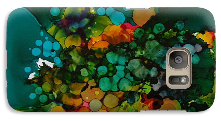 Abstract Galaxy S7 Case featuring the painting Exotic flower # 48 by Sima Amid Wewetzer