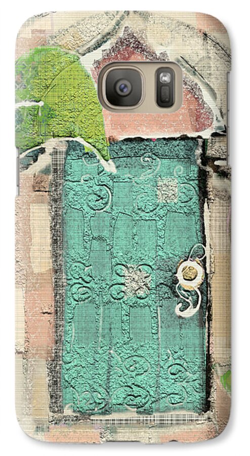 Fairy Galaxy S7 Case featuring the mixed media Fairy Door by Carrie Joy Byrnes
