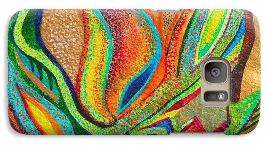 Galaxy S7 Case featuring the painting Fanning Flames by Polly Castor