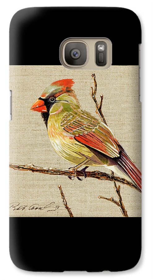Imaginary Realism Galaxy S7 Case featuring the painting Female Cardinal by Bob Coonts