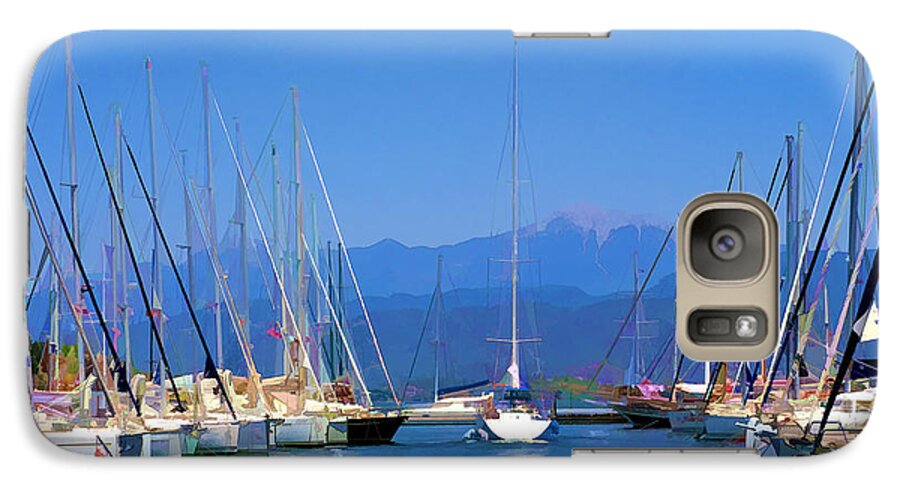 Sea Galaxy S7 Case featuring the digital art Fethiye Harbour by Rob Tullis
