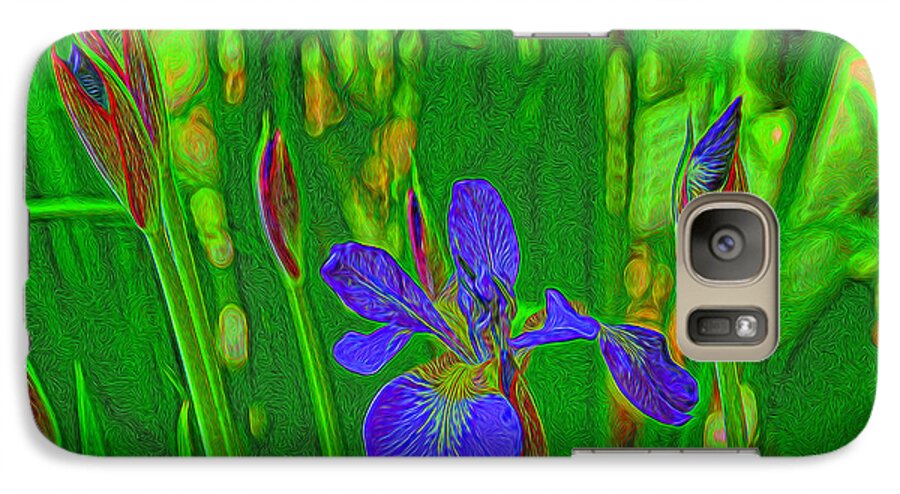 Iris Galaxy S7 Case featuring the photograph First Iris to Bloom by Dennis Lundell