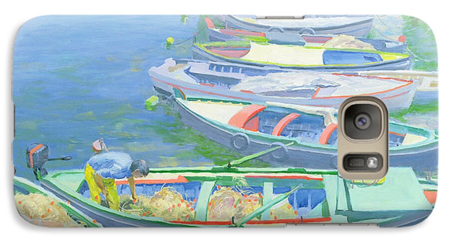 Rowing Boats Galaxy S7 Case featuring the painting Fishing Boats by William Ireland