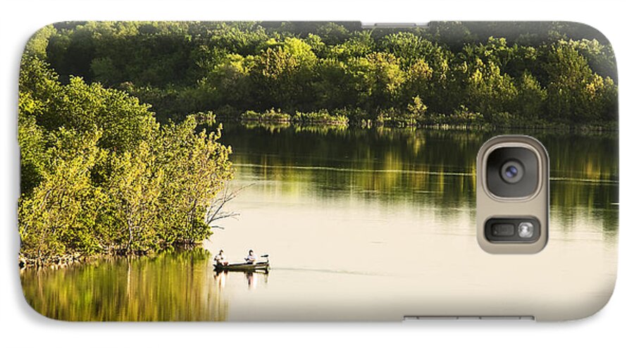 Fishing Galaxy S7 Case featuring the photograph Fishing on Mountain Lake by Tamyra Ayles