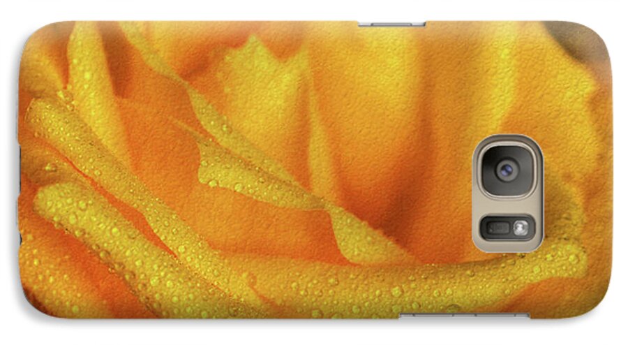 Yellow Galaxy S7 Case featuring the photograph Floral Yellow Rose Blossom by Shelley Neff