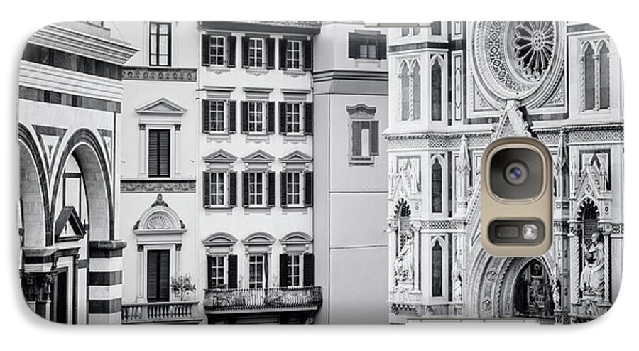 Joan Carroll Galaxy S7 Case featuring the photograph Florence Italy View BW by Joan Carroll