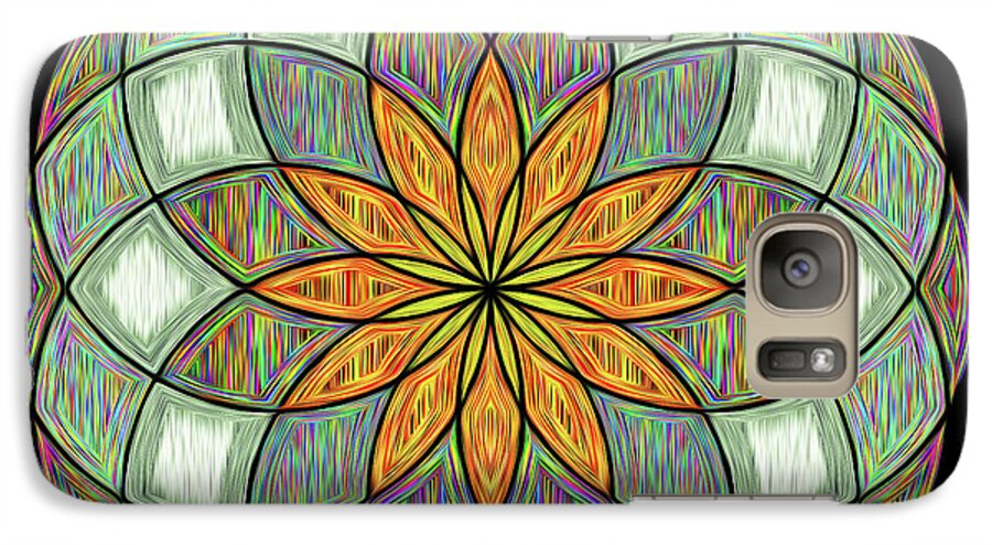 Flower Mandala Galaxy S7 Case featuring the digital art Flower Mandala Painted by Kaye Menner by Kaye Menner