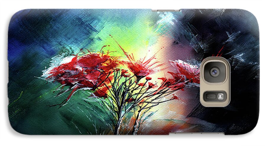 Nature Galaxy S7 Case featuring the painting Flowers by Anil Nene