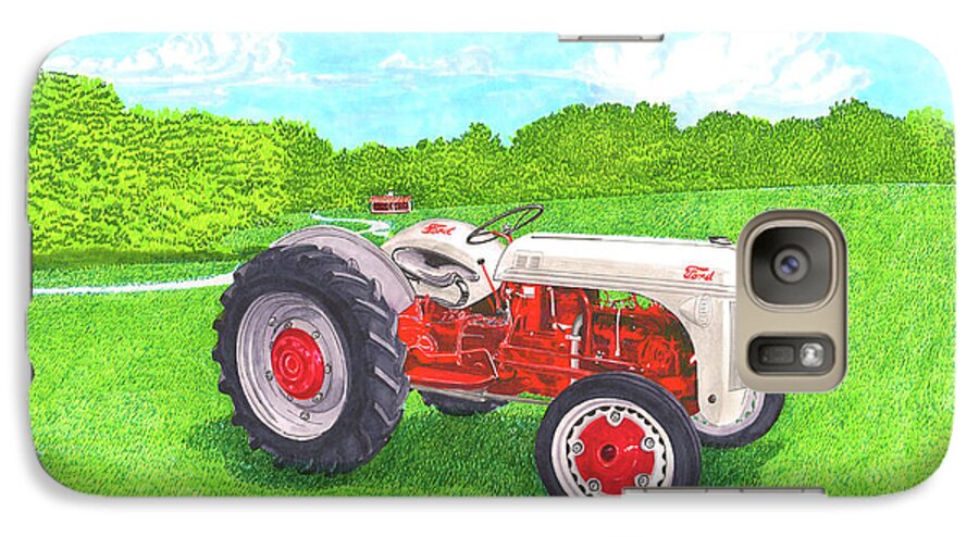 Vintage Farm Tractor Galaxy S7 Case featuring the painting Ford Tractor 1941 by Jack Pumphrey