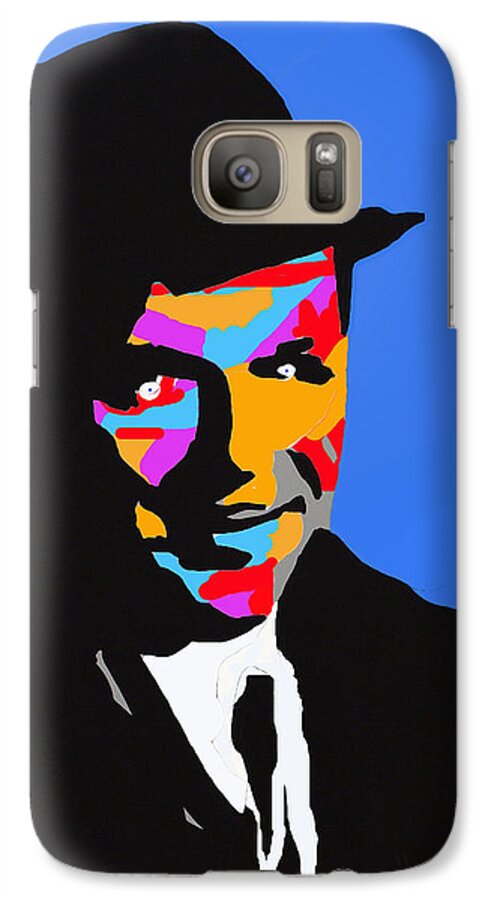 The Rat Pack Galaxy S7 Case featuring the drawing Frank Feeling Blue by Robert Margetts