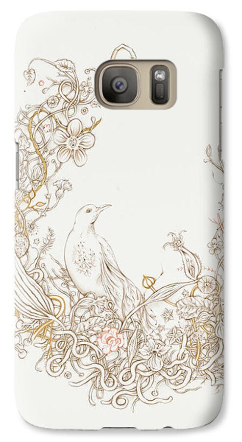  Galaxy S7 Case featuring the drawing Freedom Cage by Karen Robey