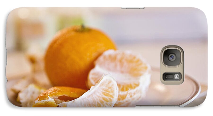 Orange Galaxy S7 Case featuring the photograph Freshly peeled citrus by Cindy Garber Iverson