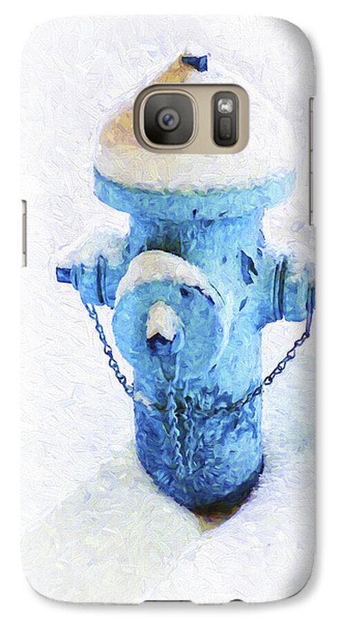 Andee Design Fire Hydrant Galaxy S7 Case featuring the photograph Frozen Blue Fire Hydrant by Andee Design