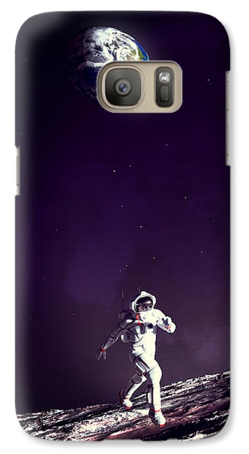 Fun On The Moon Galaxy S7 Case featuring the digital art Fun On The Moon by Two Hivelys