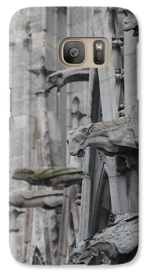 Gargoyles Galaxy S7 Case featuring the photograph Gargoyles North Notre Dame by Christopher J Kirby