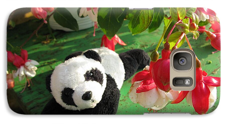 Baby Panda Galaxy S7 Case featuring the photograph Ginny Under The Red And White Fuchsia by Ausra Huntington nee Paulauskaite