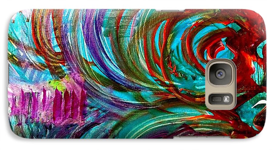 Julie-hoyle-artist Galaxy S7 Case featuring the painting Go With the Flow by Julie Hoyle