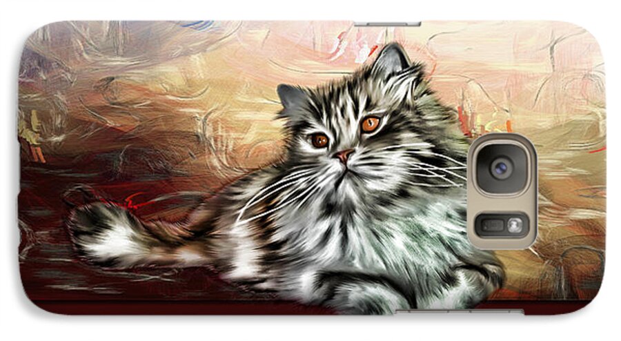 Kitten Galaxy S7 Case featuring the painting Grafitti Kitty by Tyler Robbins