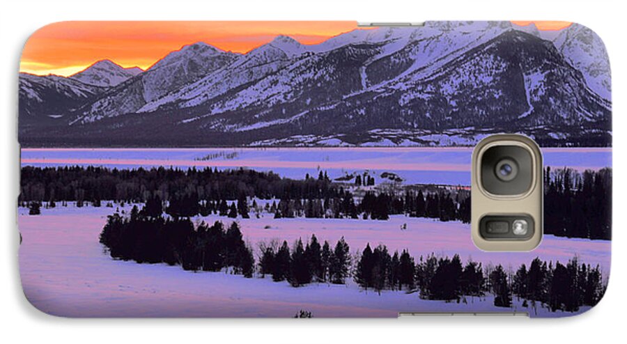Sunset Galaxy S7 Case featuring the photograph Grand Teton Winter Sunset by Stephen Vecchiotti