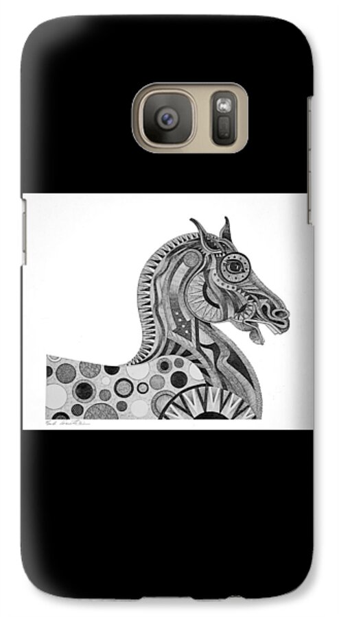 Imagined Realism Galaxy S7 Case featuring the painting Graphite Horse by Bob Coonts