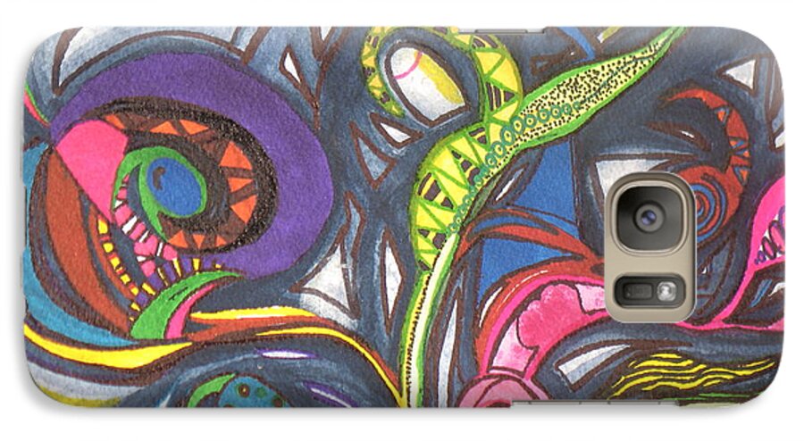 Fine Art Painting Galaxy S7 Case featuring the painting Groovy Series by Chrisann Ellis