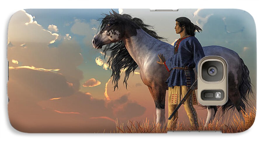 Warrior Galaxy S7 Case featuring the digital art Guardians of the Plains by Daniel Eskridge