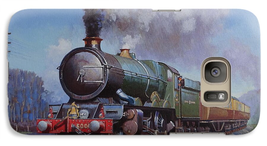 Gwr Galaxy S7 Case featuring the painting GWR King on Dainton bank. by Mike Jeffries