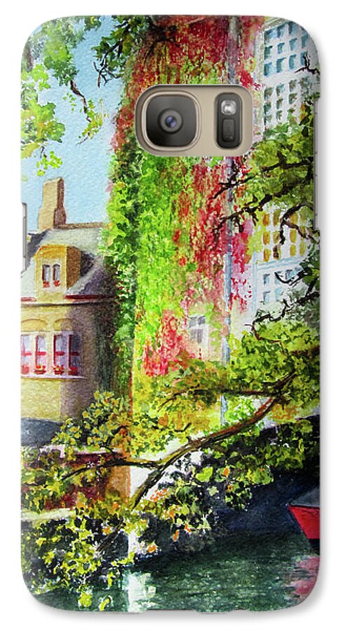 Bruges Galaxy S7 Case featuring the painting Hiding by Karen Fleschler