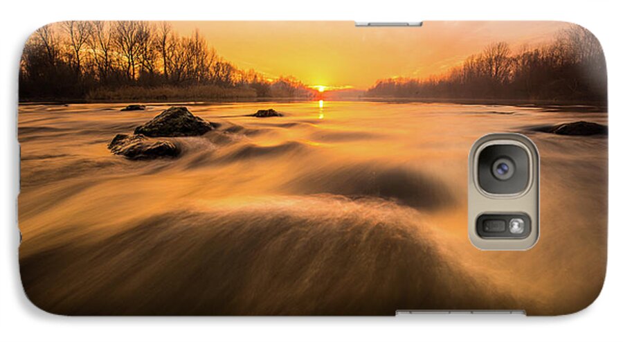 Landscape Galaxy S7 Case featuring the photograph Hovering over the river by Davorin Mance